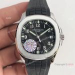 Best Replica Patek Philippe Aquanaut Ss Black Dial Watch Swiss Grade